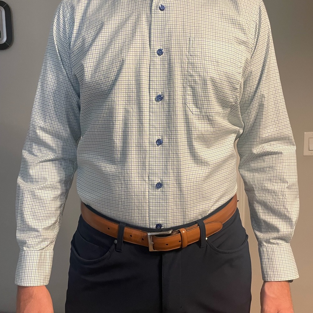 David Donahue Mini Check Print Classic Fit Shirt - Like New!